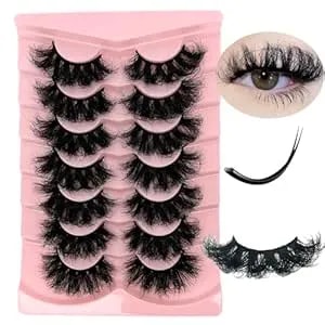 Ifsowdra Dramatic Lashes Mink Long 20mm 25mm Faux Mink False Strip Lashes Wispy Flase Eyelashes Natural Look D Curl Volume Full Eyelashes Pack