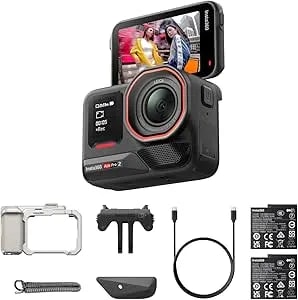 insta360 Ace Pro 2 Xplorer Bundle Dual Battery- 8k Waterproof Action Camera Co-Engineered With Leica, 1/1.3" Sensor, Dual Ai Chip, Leading Low Light, Superior Audio, Flip Screen & Ai Editing For Vlogs