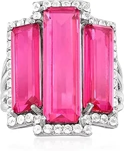 Ross-Simons 12.05 Ct. T.W. Pink And White Topaz Ring In Sterling Silver
