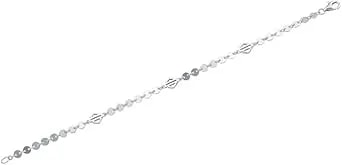 Harley-Davidson Women'S Small Disc B&S Chain Sterling Silver Bracelet hdb0455