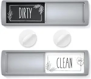 Assured Signs Dishwasher Magnet Clean Dirty Sign 7 X 2 Inch, Premium Build - Eliminate Kitchen Confusion, Strong Magnetic Hold, Sliding Indicator, Modern Design, Kitchen Organization, Status Reminder