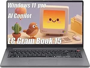 LG Gram Book 15 Thin Lightweight Bussiness Laptop Computer, AI Copilot In Windows 11 Pro, 8GB RAM 512GB SSD, Wi-Fi 6, Intel i5-1334U(10 Cores Up To 4.6 Ghz), FHD IPS Display, With 5ave 6in1 Kit