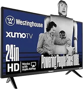 Westinghouse 24-Inch Smart TV, HD Xumo TV With Full Function Voice Remote, Flat Screen Television W/Dolby Atmos, Bluetooth, Apple Airplay, Wi-Fi & Mobile Connectivity