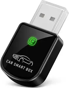 Wireless Carplay Adapter For Iphone Latest Upgrade, Tiny Bluetooth Receiver Convert Wired To Wireless For Apple Car Play Plug & Play, Zero-Lag Media Gps Works With 2016+ Cars (Ebony Black)