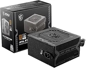 Msi Mag a750bn pcie5, Non-Modular Compact Gaming 750w Power Supply, 80+ Bronze, Low-Noise Fan,12v-2x6 Cable, Pcie 5.0 Ready, 5 Year Warranty