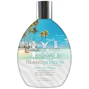 Brown Sugar Double Dark Island Princess Tanning Lotion, 400x Bronzer With Royal Honey Butter & White Sands Calming Minerals, 13.5 Fl Oz