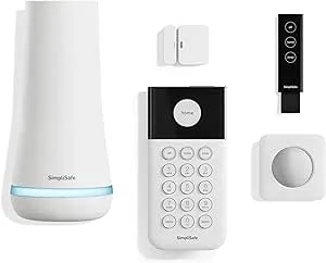 Simplisafe 5 Piece Wireless Home Security System - Optional 24/7 Professional Monitoring - No Contract - Compatible With Alexa And Google Assistant,White