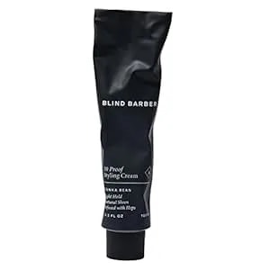 Blind Barber 30 Proof Hair Cream For Men - Styling Cream & Beard Tamer - Light Hold & Natural Shine - Paraben & Sulfate-Free, Water-Based Hair Products - Tonka Bean Scent (3.2 Fl Oz)