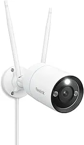 Reolink 4K Home Security Camera, 2.4/5GHz Wifi Outdoor Camera, Plug-In Power (DC 12V/1A), Human/Vehicle/Pet Detection, Color Night Vision, Two-Way Talk, 24/7 Recording, IP67 Waterproof, RLC-810WA