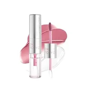 Into You Lipstick With Clear Lip Gloss, 2 In 1 Dual-Ended Lip Glaze, Long-Lasting Matte Velvet Lip Mud & Moisture Glossy Oil, Duo Effect Lip Stain, Non-Sticky, Hydrating, Plumping Lip Makeup, de06