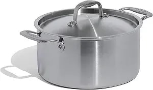 Made In Cookware - 6 Quart Stainless Steel Stock Pot With Lid - 5 Ply Stainless Clad - Professional Cookware - Crafted In Italy - Induction Compatible