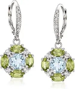 Ross-Simons 3.50 Ct. T.W. Multi-Gemstone Drop Earrings In Sterling Silver