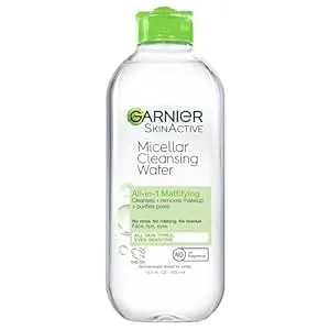 Garnier Micellar Water For Oily Skin, Facial Cleanser & Makeup Remover, Mattifying, For All Skin Types, Vegan, Cruelty Free, 13.5 Fl Oz (400ml), 1 Count