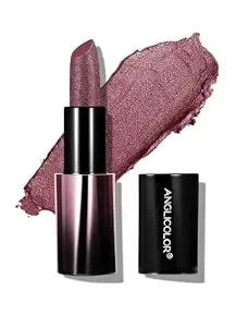 Anglicolor Metallic Plum Lipstick For Subtle 3d Shimmer Effect,Glitter Lipstick,Light Soft Cream Formula For Moisturized Lips,Non-Sticky,Music Festival Party Stage Makeup (01 Gold-Flecked Ruby)