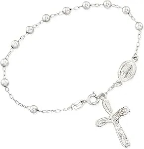 Ross-Simons Sterling Silver Rosary-Style Bracelet. 7.5 Inches