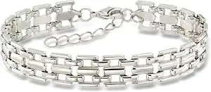 Ross-Simons Sterling Silver-Plated Panther-Link Bracelet. 7 Inches