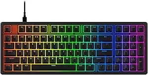 Hyperx Eve 1800 – Gaming Keyboard, 1800 Form Factor,10 Zone Customizable Rgb Lighting, Built-In Media Buttons, Membrane Switches, – Black