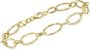 Ross-Simons Italian 14kt Yellow Gold Oval-Link Bracelet