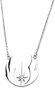 Women'S Stainless Steel Star Wars Jedi Order Cz Necklace