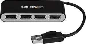 Startech.Com 4 Port USB 2.0 Hub - USB Bus Powered - Portable Multi Port USB 2.0 Splitter And Expander Hub - Small Travel USB Hub (ST4200MINI2)