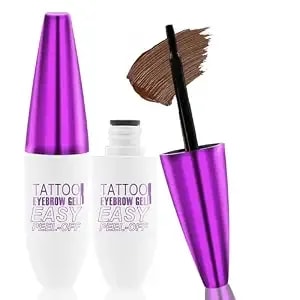 2 Pcs Easy Peel-Off Eyebrow Tint, Tattoo Eye Brow Gel Easy Peel Off,Natural-Looking Eyebrow Dye For Fuller Brows,Waterproof&Long-Lasting,Makeup Gifts For Mother’S Day Thanksgiving Christmas.(1#Brown)