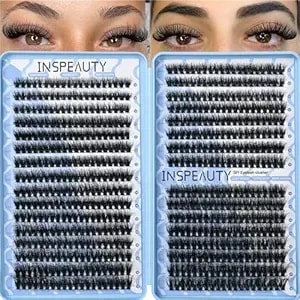 Lash Clusters 640 Pcs Eyelashes Clusters Extensions 10-18mm Daily Look Individual Lashes D Curly Natural Wispy False Eyelashes Soft Band By Inspeauty（50+60d）