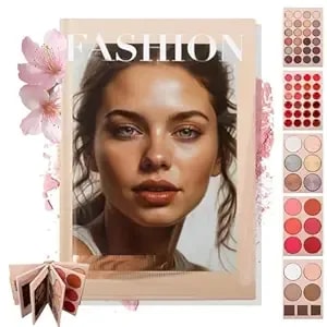 5 Layer Makeup Book Palette, 24-Color Eyeshadow Palette - 5-Layer Book-Style Foldable Makeup Palette Set With 67 Pro Shades, Long Lasting High Pigment Eye Shadow & Highlighter & Blush For Women