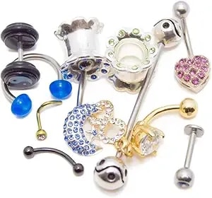 10, 30, 50 Or 100-Pack Random Body Jewelry - Belly, Nose, Nipple, Tongue, Ear, Lip - Each Pack Is Picked Randomly