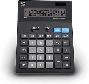 Hp - Large Desktop Business Calculator, 12-Digit Solar Powered Desktop Calculator