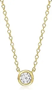 Ross-Simons 0.15 Carat Bezel-Set Lab-Grown Diamond Necklace In 18kt Gold Over Sterling