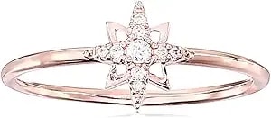 Amazon Essentials Cubic Zirconia North Star Dainty Demi Fine Ring In Sterling Silver