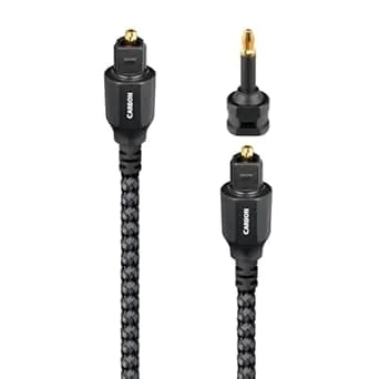 Audioquest 1.5m Carbon Optical Toslink Fiber-Optic Cable + Mini-Adaptor