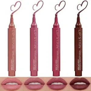 4 Colors Lip Liner Pen Set - Matte Liquid Lip Stain & Contour Marker, Highly Pigmented Long-Lasting Waterproof, Multi-Use Lip Tint, Best Makeup Gift For Women & Girls(4-Pack-#02+03+04+06)