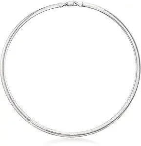 Ross-Simons Italian 6mm Sterling Silver Omega Necklace