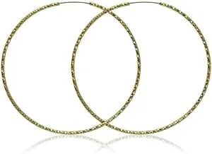Guess Textured Endless Wire Hoop Earring Goldtone