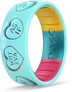 Enso Rings Etched Classic Silicone Rings - Endless Love Collection - Comfortable And Flexible Design