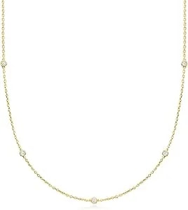 Ross-Simons 0.33 Ct. T.W. Lab-Grown Diamond Station Necklace In 18kt Gold Over Sterling