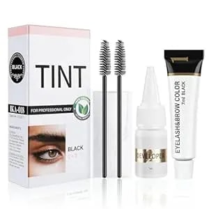 Lash Color Kit, Professional Black Lash And Brow Set With Natural Ingredients, Stay-True Vibrant Color, Safe & Easy Home Diy 7ml (Black)