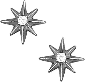 Harley-Davidson Women'S Crystal Star Studded Earrings, Sterling Silver