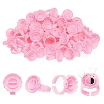 Lash Extension Supplies Professional, 300pcs Lashes Ring For Lash Artist, Lash Tech Deals, Lashing Glue Rings, Lash Glue Cups For Volume Lashes Fan Making, Eyelash Extension Supplies
