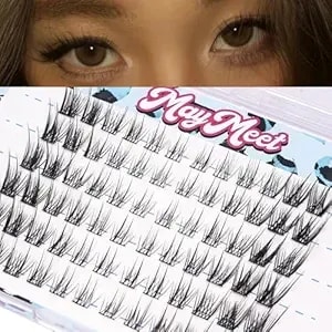Lash Clusters Cat Eye False Eyelashes, Wispy Natural Cluster Lashes, J Curl 12–14mm Individual Winged Lash Extensions, Soft Fake Eyelash Beginner-Friendly