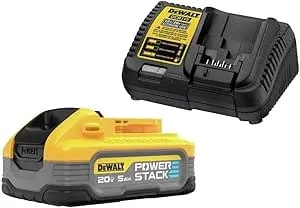 Dewalt Powerstack 20V MAX Battery Starter Kit, Rechargeable, 5Ah, Lithium Ion (DCBP520C)