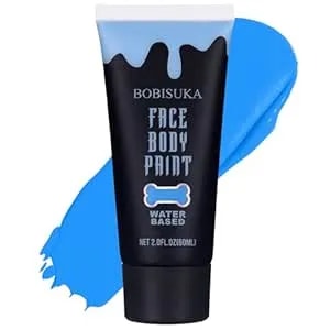 Bobisuka Blue Face Body Paint, Water Based Face Painting For Art Theater Halloween Party Cosplay Clown Sfx Makeup For Women Adults, Non-Toxic Washable