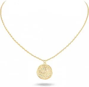 Montana West X Wrangler Gold Plated Pendant Necklace For Women, 18k Gold Plated Lightweight Chain Dainty Jewelry