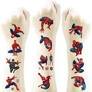 40 Sheets Spiderman Temporary Tattoos Stickers,Birthday Themed Party Supplies Decoration Favors Cartoon Cute Sticker For Kids Boys Home Activity Class Prizes Carnival Christmas Rewards