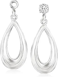 Ross-Simons Sterling Silver Teardrop Earring Jackets