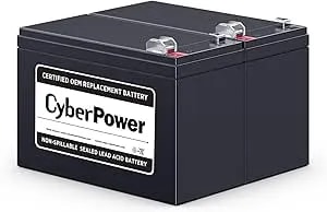 Cyberpower RB1290X2 UPS Replacement Battery Cartridge, Maintenance-Free, User Installable, 12V/9Ah , Black