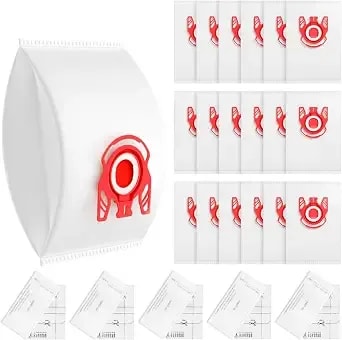 20 Pack 3d Airclean Fjm Vacuum Cleaner Bags For Miele Fjm Vacuum Cleaner - Compatible With Miele Compact c1/c2, Complete c1, s241, s290, s300i, s500, s700, s4 & s6 Series, Replaces Part 10123220