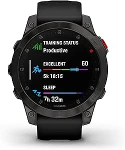 Garmin 010-02582-10 Epix Gen 2, Premium Active Smartwatch, Health And Wellness Features, Touchscreen Amoled Display, Adventure Watch With Advanced Features, Black Titanium