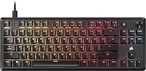 Corsair k70 Core Tkl Rgb Tenkeyless Mechanical Wired Gaming Keyboard – Pre-Lubed Mlx Red v2 Linear Switches, Socd, Abs Double-Shot Keycaps, Sound Dampening, 1000hz Polling, Qwerty Na – Black